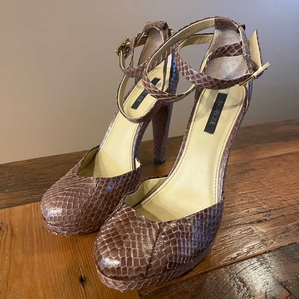 Rachel Zoe Blush Leather Platform Heels